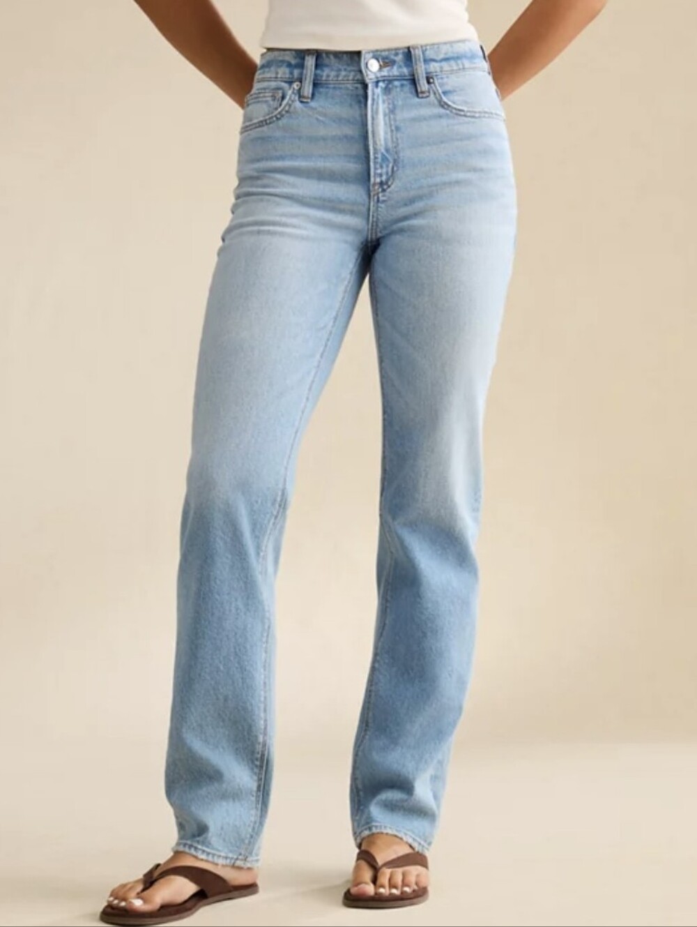 American Eagle Outfitters Super High Rise Straight Jeans - Size 8 Long